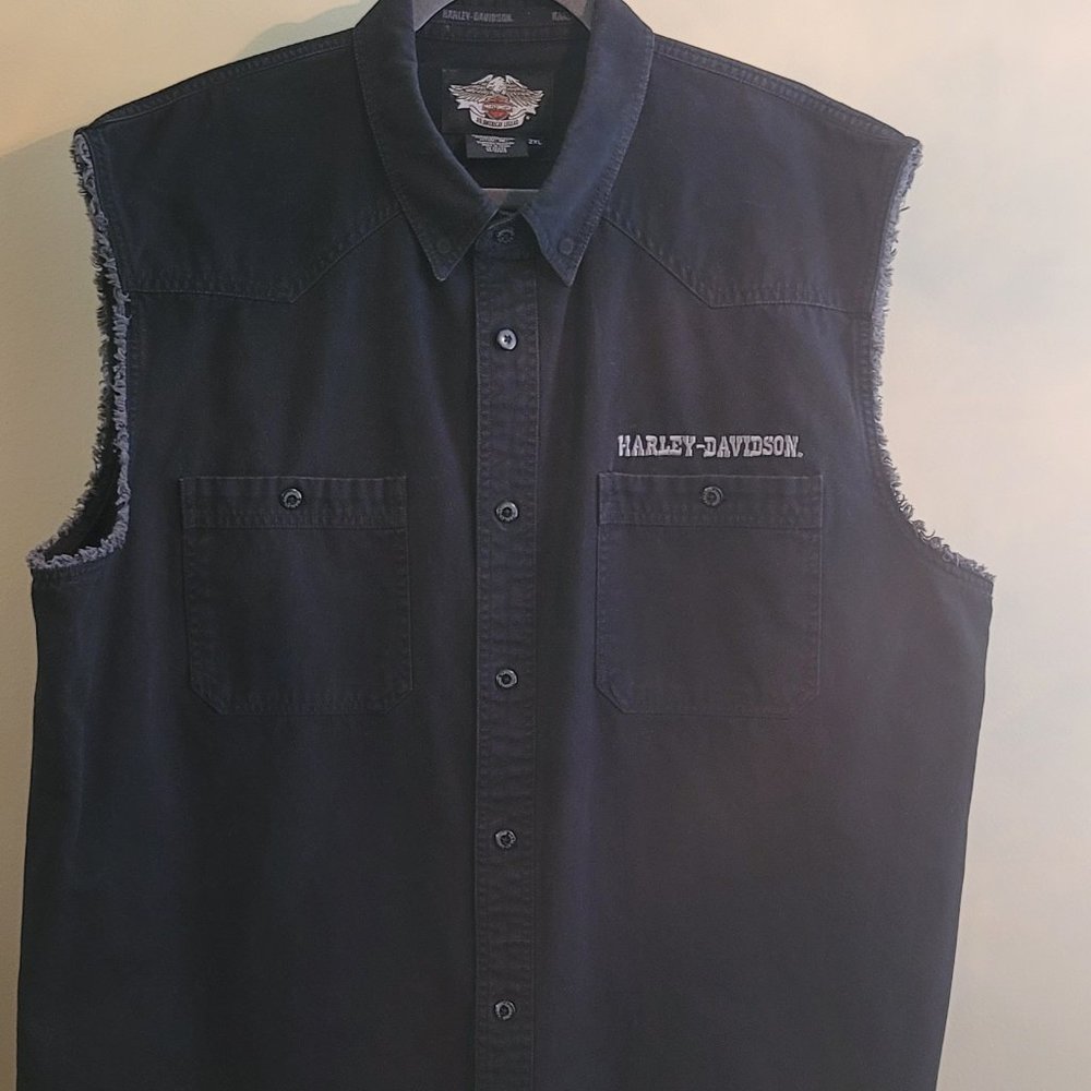 Men's XXL Harley-Davidson Blk. Sleeveless Shirt, Great condition!